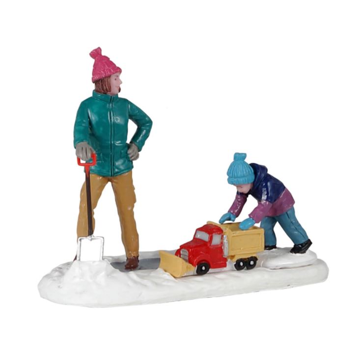 Clearing The Sidewalk  Lemax Village Collection Figurine  for Miniature Snowy Christmas Village