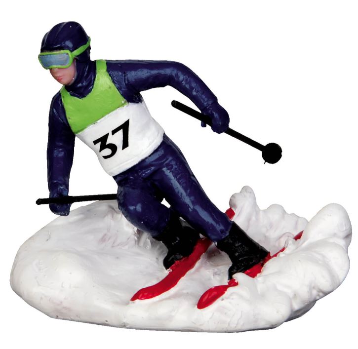 Slalom Racer  Lemax Village Collection Figurine  for Miniature Snowy Christmas Village