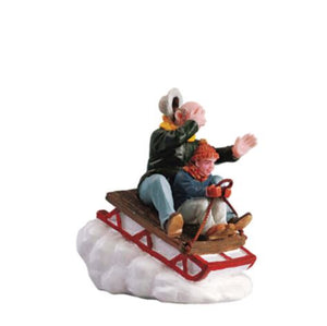 Sledding With Gramps Lemax Collection Figurine