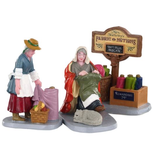 Fabric Vendor Lemax Figurine Collection Caddington Village