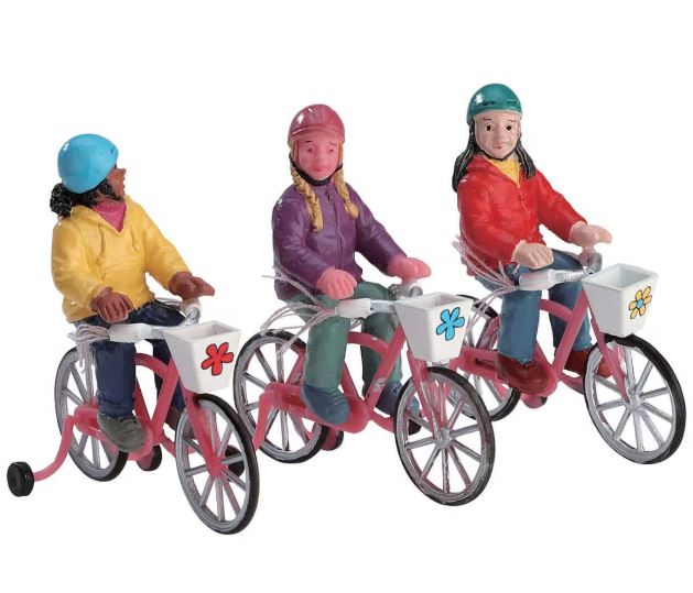 Bike Ride, Set Of 3 Lemax Collection Figurine Christmas Village