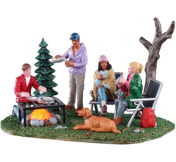 Camping Couples Lemax Figurine and Table Accent Christmas Village Collection