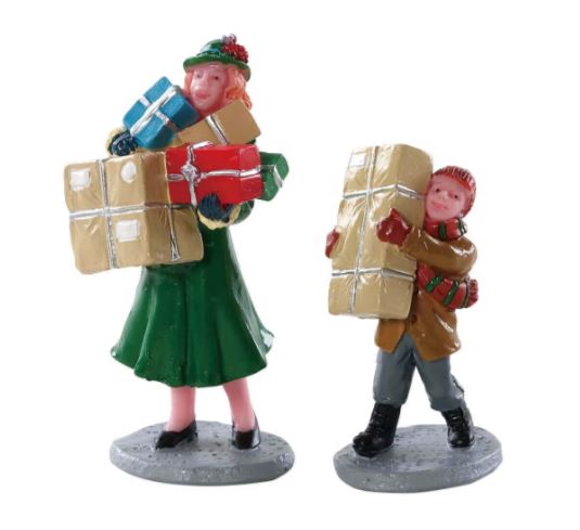 Christmas Rush Set Of 2 ,  Lemax Caddington Figurine