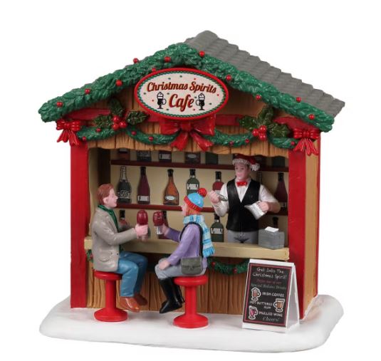  Christmas Spirits Cafe, 2022 Lemax Figurine and Table Accent Christmas Village Collection