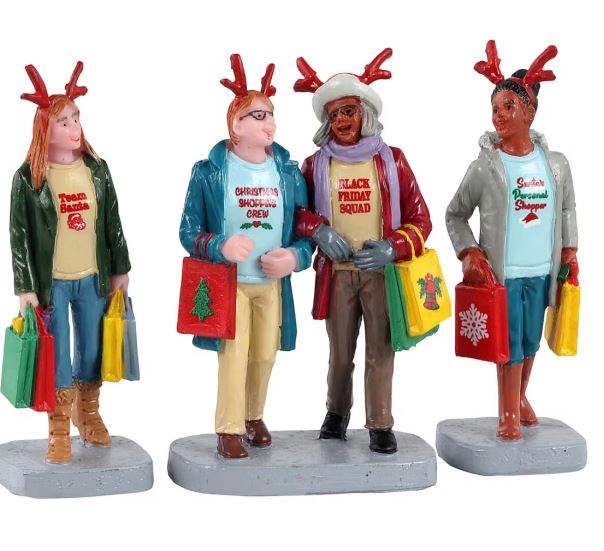 Girls Christmas Shopping Trip Set of 3 Lemax Figurine Christmas Village Collection