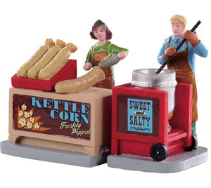 Kettle Corn Stand Set Figurine Lemax Christmas Village Collection