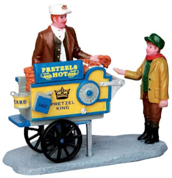 Pretzel King Pretzel Cart Lemax Figurine Carnival Caddington Village