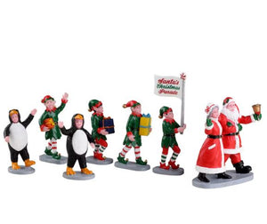 Santa's Elf Parade Set of 7 , 2022 Figurine Lemax Christmas Village Collection