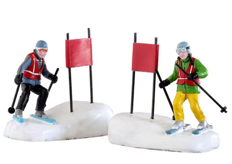 Slalom Stars Set of 2 , 2022 Figurine Lemax Christmas Village Collection