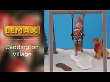 Load and play video in Gallery viewer, Puppy Gets A Swing Ride Lemax Figurine and Table Accent Christmas Village Collection
